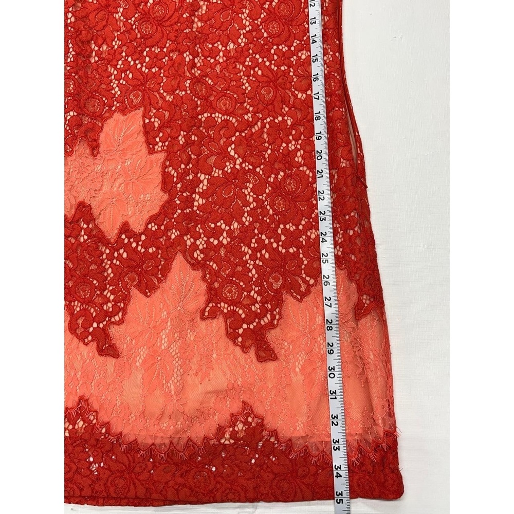 Karen Millen Womans Orange‎ Lace Applique Floral Patchwork Sheath Dress 8 - Picture 11 of 11